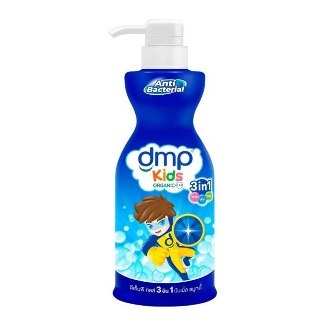 DMP Kids 3in1 ดีเอ็มพี ออแกนิค คิดส์ 3in1  สบู่เหลวอาบ&สระ ขนาด 400 มล. แพ็ค 1 ขวด
